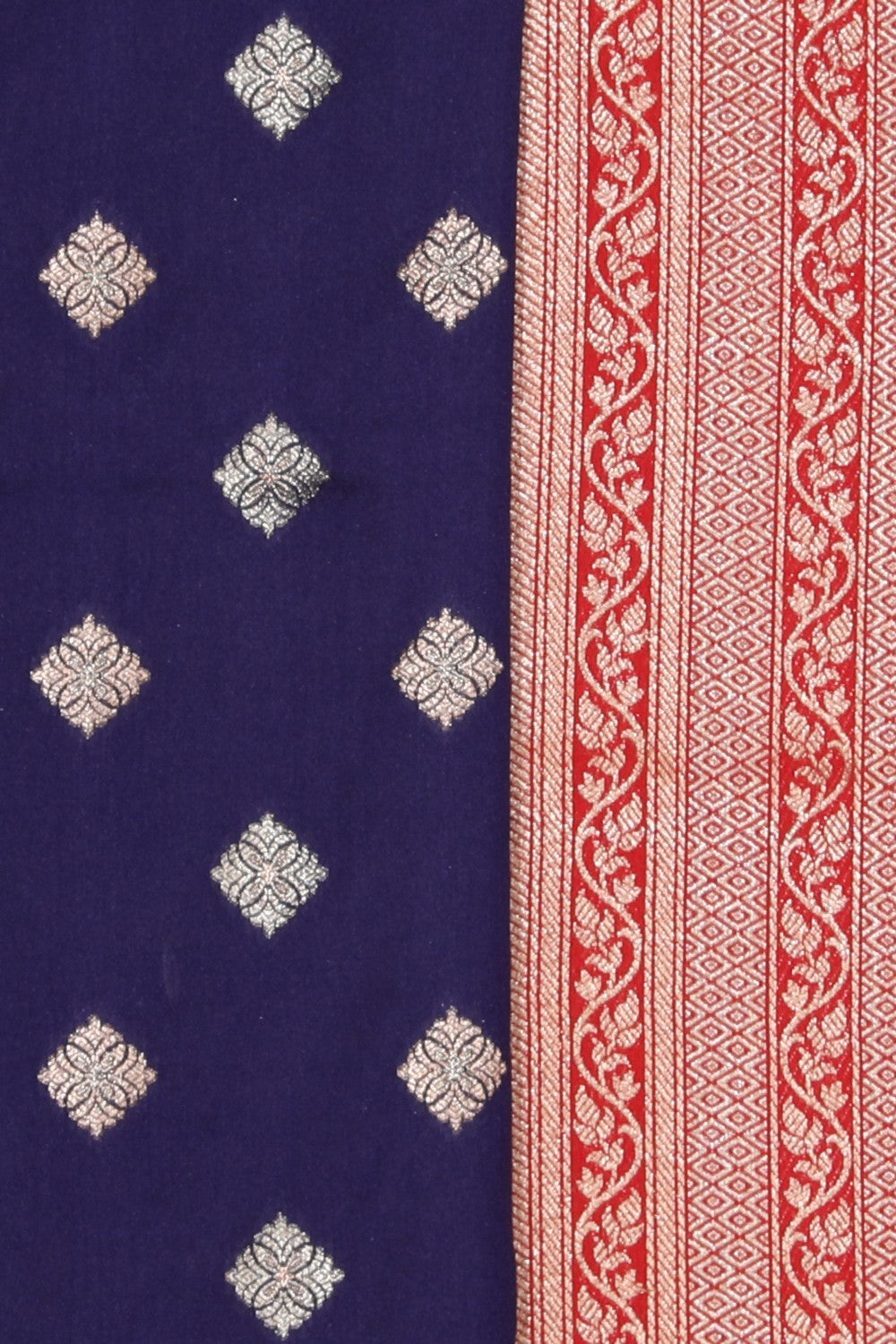 Image of Gorgeous Brocade Navy Blue Saree